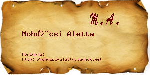Mohácsi Aletta névjegykártya